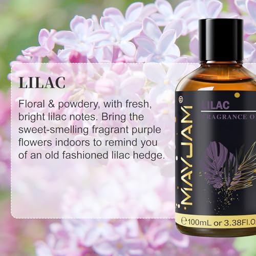 MAYJAM Lilac Fragrance Oil Essential Oils for Diffusers, 100ML/3.38FL.OZ