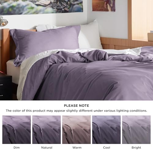 Bedsure Twin/Twin XL Duvet Cover, Double Brushed Bedding Set, Dusty Purple