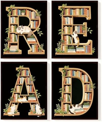 SkyCozy Book Poster Vintage Wall Decor - Retro Classroom Decor