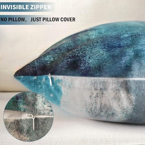 Throw Pillow Covers for Couch, 18x18 Inch, Set of 2, Turquoise