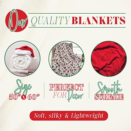 Elegant Comfort Lightweight Printed Throw Blanket- All Season, Ultra Soft, Cozy and Plush- Decorative Throw Blankets, Perfect for Lounging, 50 x 60 inches, Celebrating Christmas, Throw Blanket