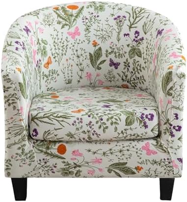 KRFOONN Club Chair Slipcover 2 Piece Stretch Round Barrel Chair Covers, B14