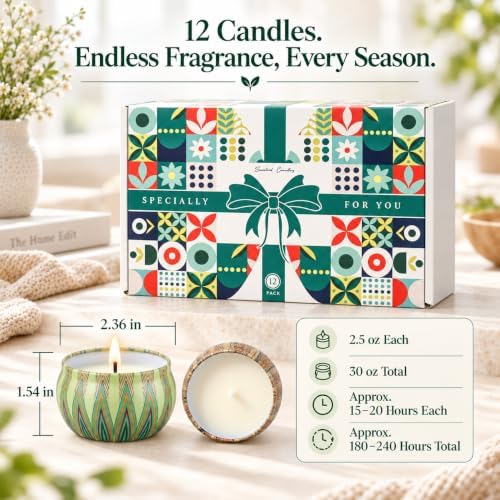 Scented Candles Gift Set, 12 Pack Candle Set for Home, Gifts for Women
