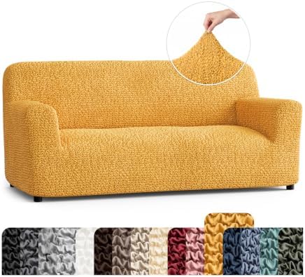 PAULATO Premium Stretch Couch Covers for Sofa - Sofa Chair Cover Washable, Dogs & Pets Friendly - Elastic Polyester Loveseat Slipcovers - Non-Slip Love Seat Couch Covers - Mango (64"-85" Wide)