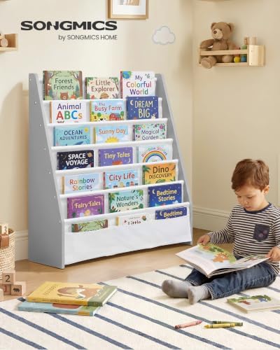 SONGMICS Kids Bookshelf, 6-Tier Toddler Bookcase, Playroom Storage Rack