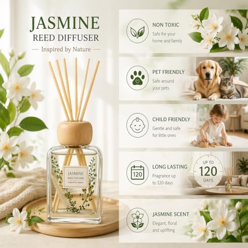 Jasmine Reed Diffuser, 3.4 Fl Oz