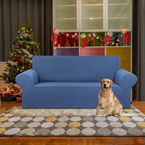 KEKUOU Stretch Loveseat Couch Cover, 2 Cushion Couch Slipcover,Riverside