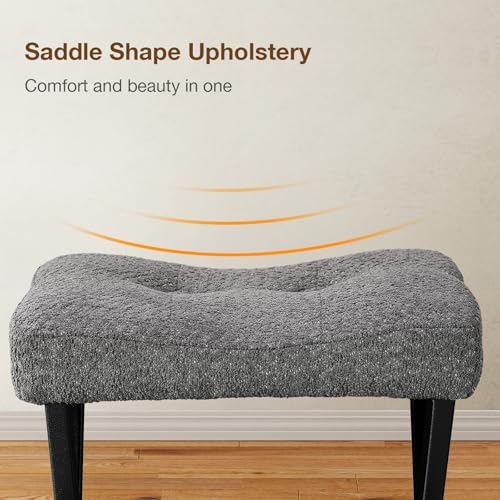Memobarco 18-Inch Vanity Stool Chair, Gray Makeup Stool