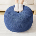 SHOUREN Stuffed Round Ottoman,Pouf Ottoman Foot Rest,20 X 15,Blue