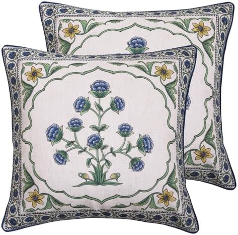 patdrea Designer Vintage Throw Pillow Cover,18"x18",Set of 2