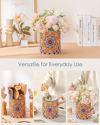 vancasso 7.3"+5.5" Utensil Holder, Porcelain Utensil Holder for Countertop
