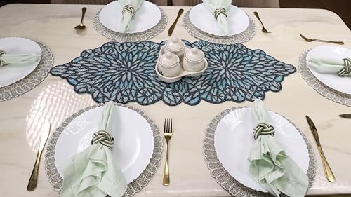 CLEENTABLE Beaded Round Placemat, White