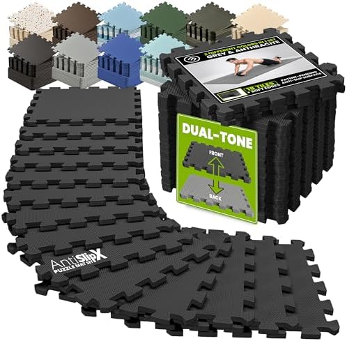 bemaxx Gym Mats Set - EVA Interlocking Foam Floor Tiles Workout Mat Puzzle