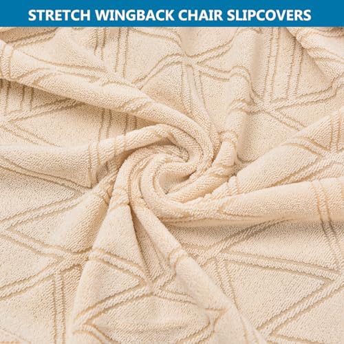 HZDHCLH Wingback Chair Slipcovers 2 Piece,Stretch Spandex Wingback Chair Covers for Living Room Armchair,Washalbe Sofa Slipovers