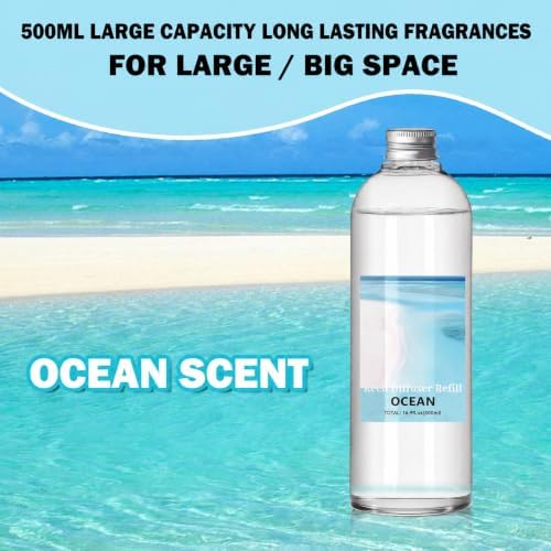 SCENTORINI Ocean Diffuser Reed Diffuser Oil Refill, 16.9 FL OZ & 6 Sticks