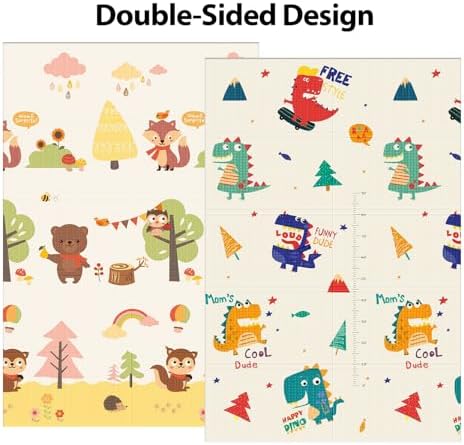 XVISHX Baby Play Mat, 74 x 50 Inch Play Mat Perfect for Use Baby Playpen, Foldable Baby Foam Playmat for Floor, Portable Waterproof Activity PlayMats for Babies, Infants and Toddlers