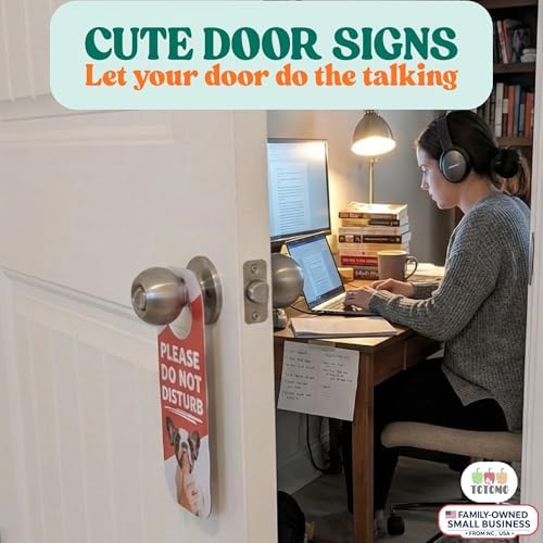 Do Not Disturb Door Hanger Signs, Dog, 2 Pack, Double-Sided