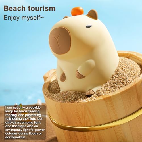 YR YRHH-PET Orange Capybara Cute Night Light, LED Squishy Novelty Lamp