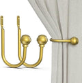 Hion Curtain Holdbacks Gold 2pcs, Curtain Tiebacks Wall Mounted Hooks