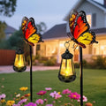 Solar Lights Outdoor 2 Packs 32.28in Garden Butterfly with Solar Lights