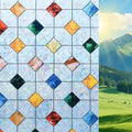 DKTIE Rainbow Stained Glass Window Film Decorative 23.6in X 118.1in