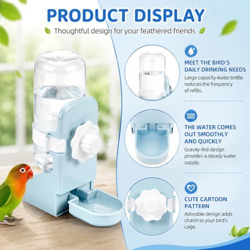 Rypet No-Mess Bird Feeder and Water Dispenser Set for Small Birds