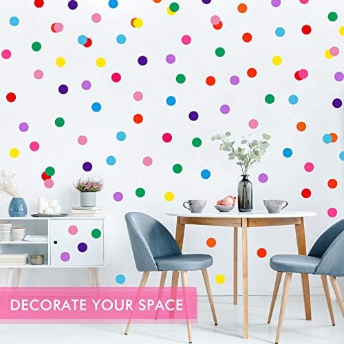 Zonon 240 Pcs 2 Inch Colored Polka Dots Wall Decals, Solid Color