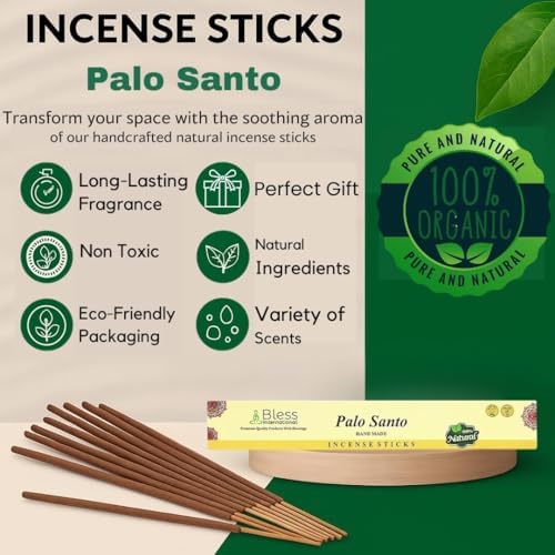 Bless-Organic-Palo-Santo 100%-Natural-Handmade-Incense-Sticks