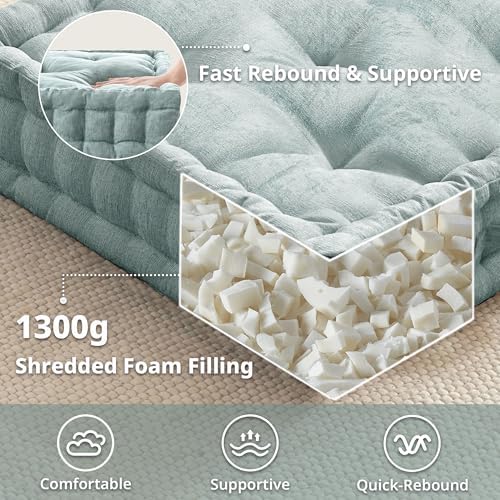 Intelligent Design Floor Pillow, Large Cushion for Meditation, 24x24 Aqua
