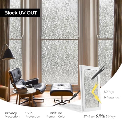 ADD.HERES Window Privacy Film, Glass Decorative Static Cling, 17.5" x 78.7"