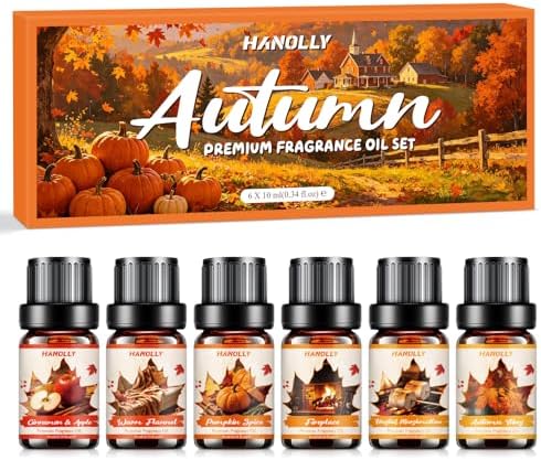 Fall Essential Oils Set for Diffusers for Home, Fragrance Oil Autumn Set
