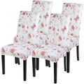 SearchI Dining Room Chair Covers Set of 4, Stretch Printed Floral Parsons Chair Slipcovers Removable Washable Kitchen Chair Protector Cover for Dining Room, Hotel, Ceremony (Floral Pattern)