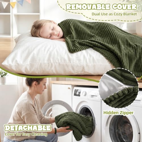 3 in 1 Kids Bean Bag Chair, Comfy Floor Sofa Chairs with Removed Cover