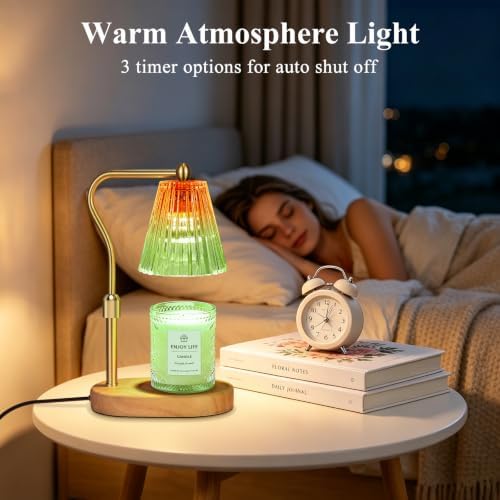 seenlast Red Green Candle Warmer Lamp with Timer Dimmer Adjustable Height,Mothers Day Gifts,Electric Wax Warmer Vintage Home Decor for Scented Jar Candles,Birthday Gifts for Women