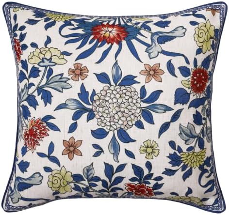 patdrea Designer French Vintage Floral Throw Pillow Cover,18"x18"