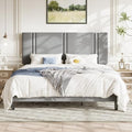 Allewie King Size Platform Bed Frame with Velvet Upholstered Headboard