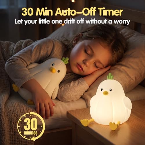 Bird Silicone Night Light for Kids, Cute Squishy LED Lamp Gift