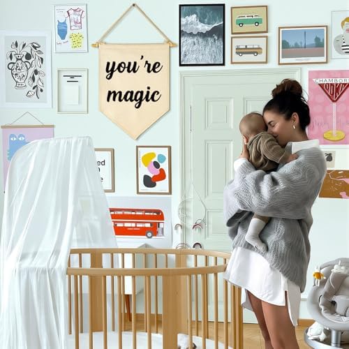 You're Magic-Banner Wall Decor Gift for Baby Boys Girls Kids-Canvas Hanging Pennant Banner Wall Decor Gifts for Nursery Classroom Baby Room Playroom Homeschool Reading Room Bedroom