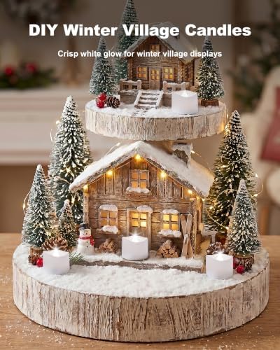 Homemory 24-Pack Flameless Tea Lights Candles Battery Operated, 200+ Hours