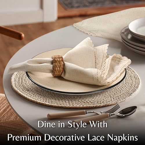 Ramanta Home Natural Coth Napkins Set of 12 20X20 Inches