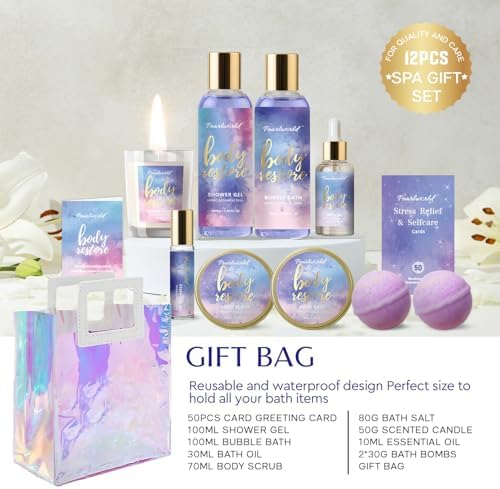 Birthday Gifts for Women, 12 Pcs Luxury Bath Skin Care Shower Bath Set