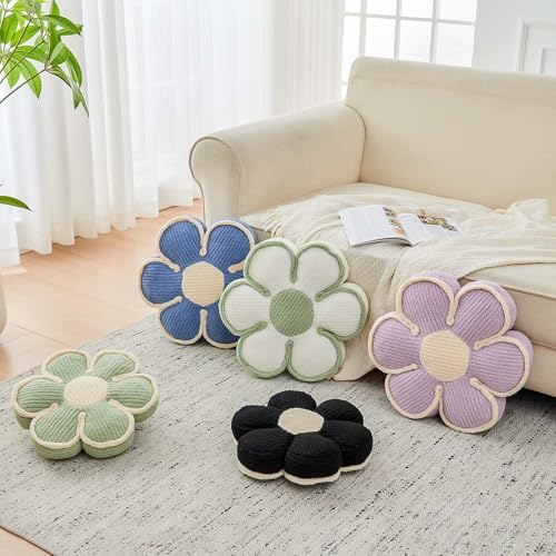 Kcvvcr Flower Pillow, Soft Flower Decorative Throw Pillow, Cute Daisy Flower Shaped Seating Floor Cushion Room Décor Plush Pillows for Sofa Couch Bed (13.7 Inch, Lavender)