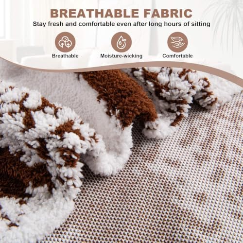Armchair Covers Stretch Arm Covers Chair Couch Covers, Faux Leather Looking Armchair Slipcover Washable Chair Protector for Living Room (Brown-01)