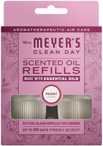 MRS. MEYER'S CLEAN DAY Premium Scented Oil, Peony, 2 Refills