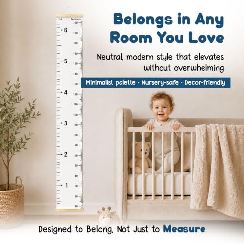 Wall Growth Chart for Kids - Wrinkle-Free Canvas Height Ruler