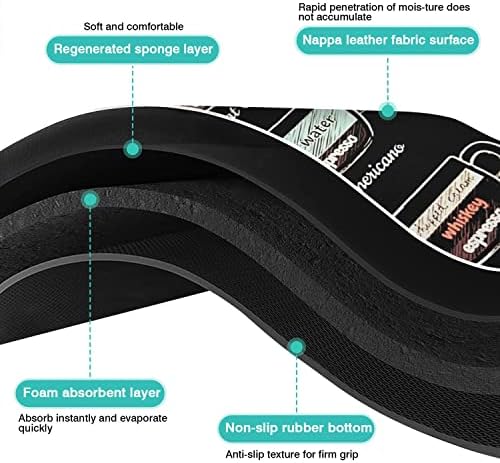 Fun Coffee Mat 19inx12in,Coffee Bar Mat for Countertops,Absorbent Hide Stain Anti-Slip Coffee Bar Accessories Fit Under Coffee Machine Mat,dish Drying Mats for Kitchen