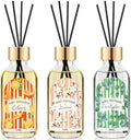 3 Pack Reed Diffuser Set, Linen Eucalyptus Citrus Scented Oil Reed Diffusers for Home, Bathroom, Office Decor, Aromatherapy Diffuser with 15 Sticks, 1.7 Fl. Oz Each, Total 5.1 Fl. Oz