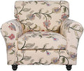 SearchI Stretch Sofa Cover Printed Couch Covers, Floral Pattern 2 Piece Armchair Slipcover with Separate Chair Cushion Cover, Washable Furniture Protector for Living Room(Armchair, Yellow+Flower)