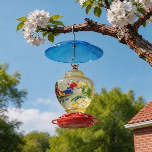 8" Mini Plastic Rain Cover for Bird Feeder, 2-Pack Blue Weather Guard Dome