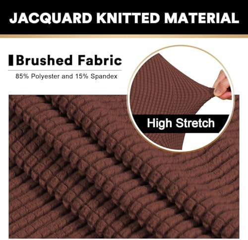 PrinceDeco Stretch Sofa Slipcover 1 Piece Sofa Cover for 3 Cushion Couch Furniture Protector/Cover Couch with Elastic Bottom Soft and Durable Sofa Cover Pet Protector (Sofa, Burnt Brick)